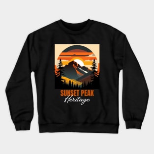 Mountain Peak Mountains Sunset Crewneck Sweatshirt